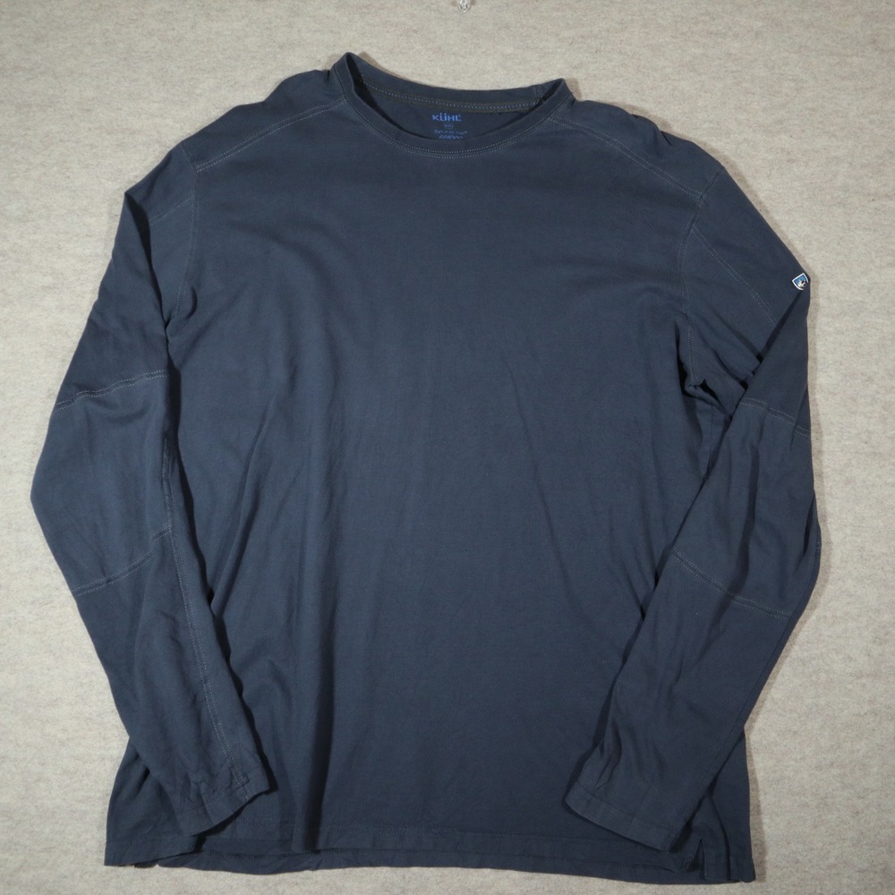 Kuhl Wildfibre Mens XXL Navy Blue Organic Cotton Long Sleeve Shirt Gorpcore Y2K